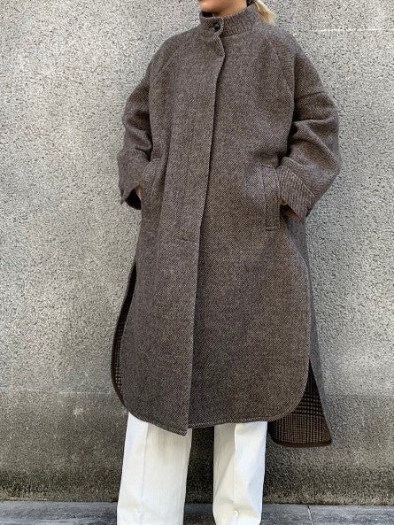 ハイネックポンチョコート