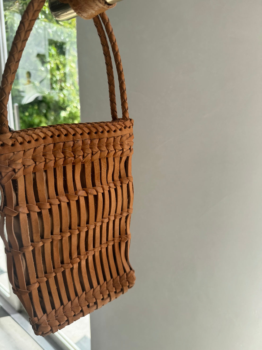 【BALI WERKSTATTE】Grid Phone Bag (Short Handle)