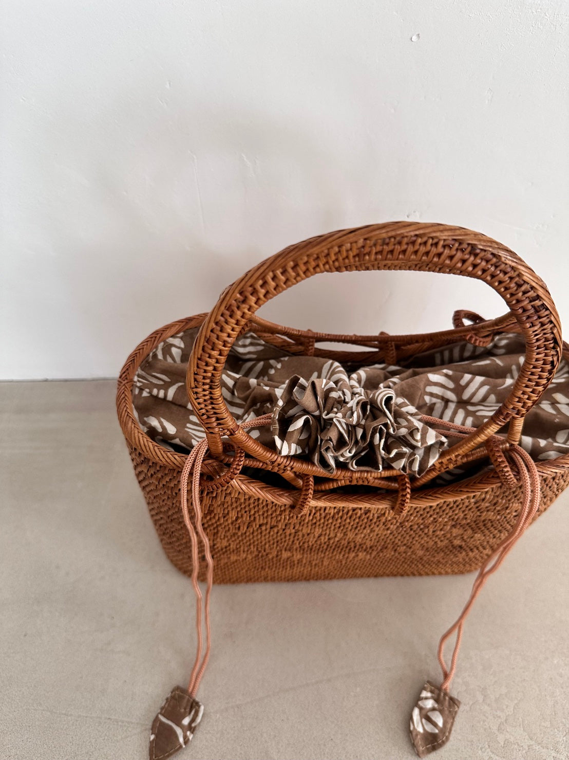 【BALI WERKSTATTE】Ate Basket - Losange Motif