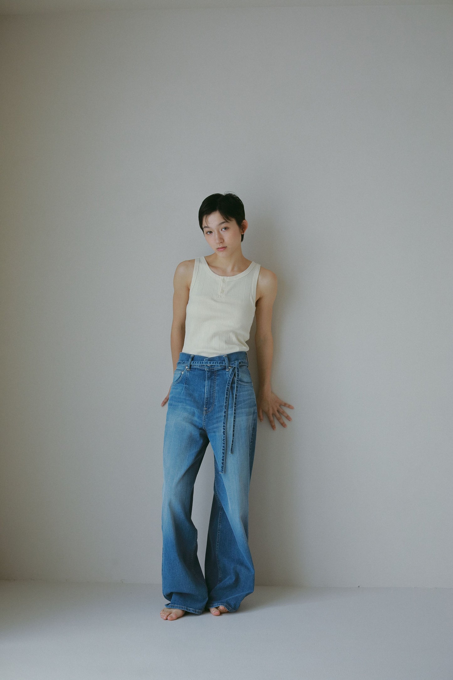 【SURT×CASA FLINE】カップ付ヘンリーネックトップス