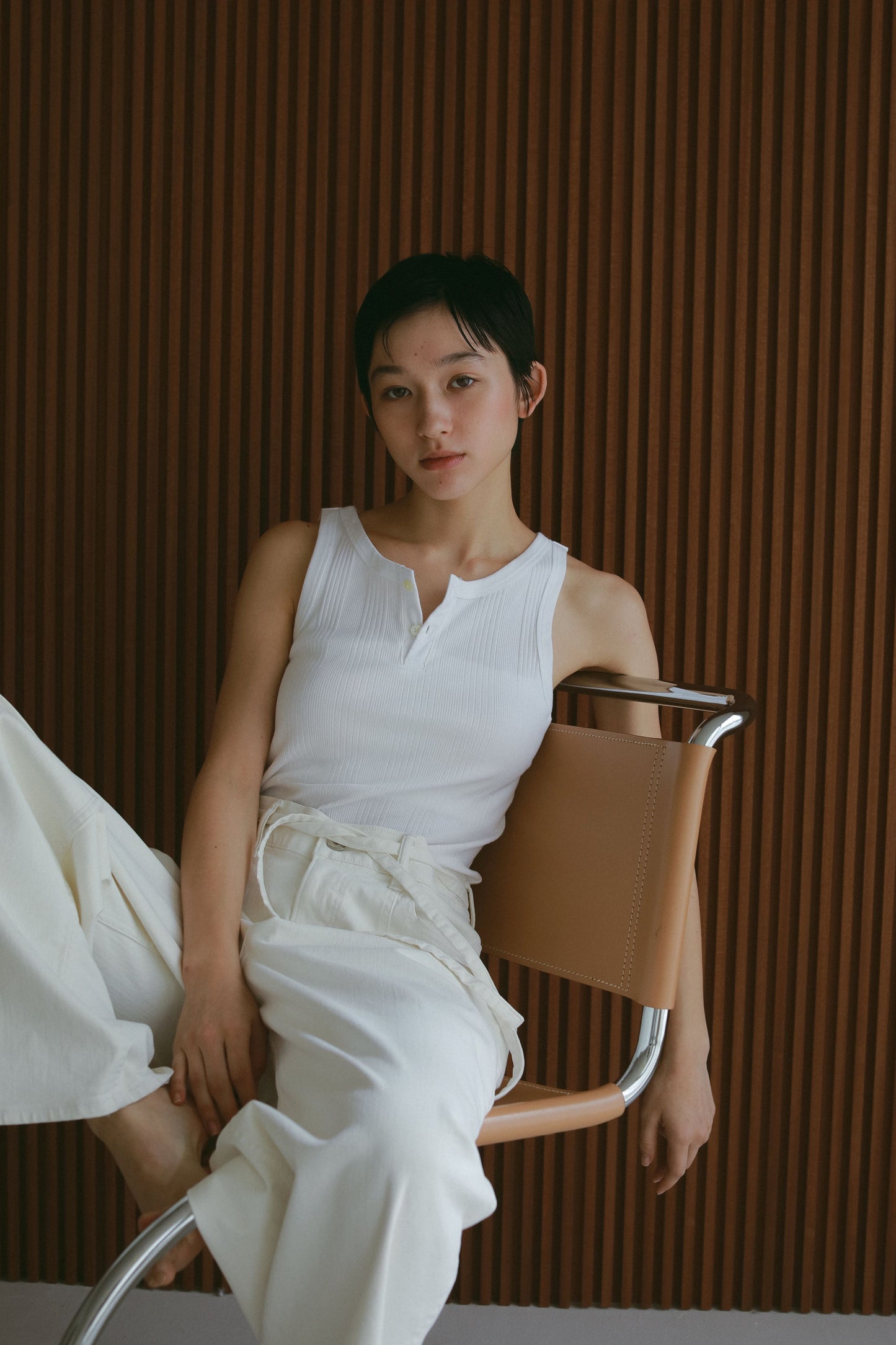 【SURT×CASA FLINE】カップ付ヘンリーネックトップス