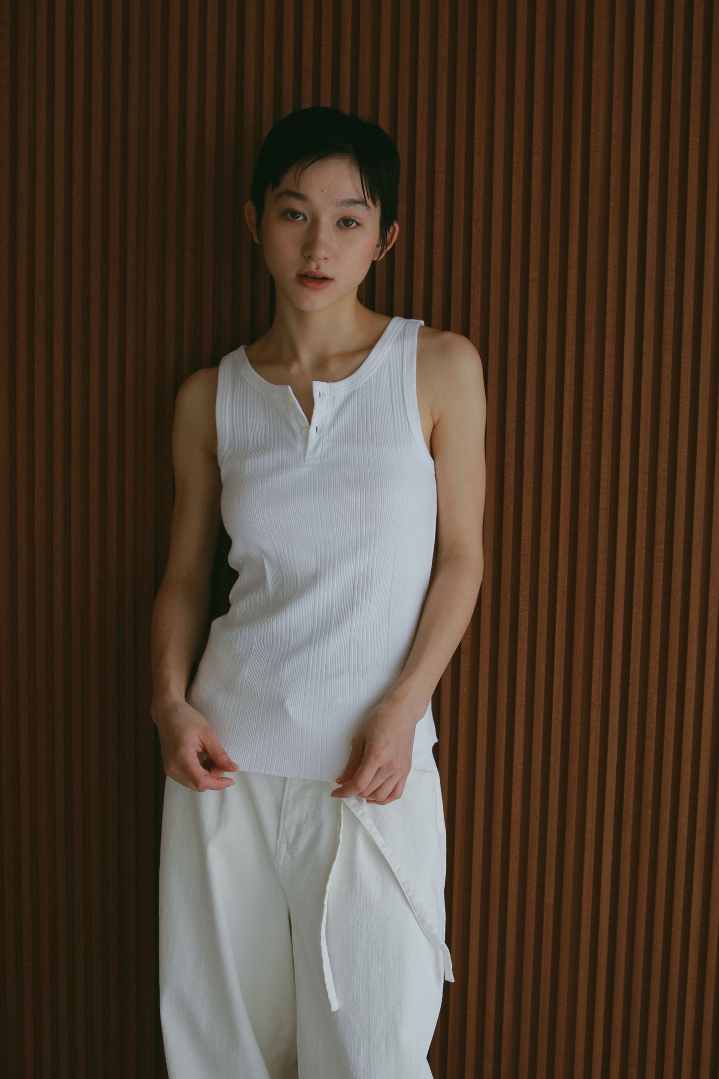 【SURT×CASA FLINE】カップ付ヘンリーネックトップス