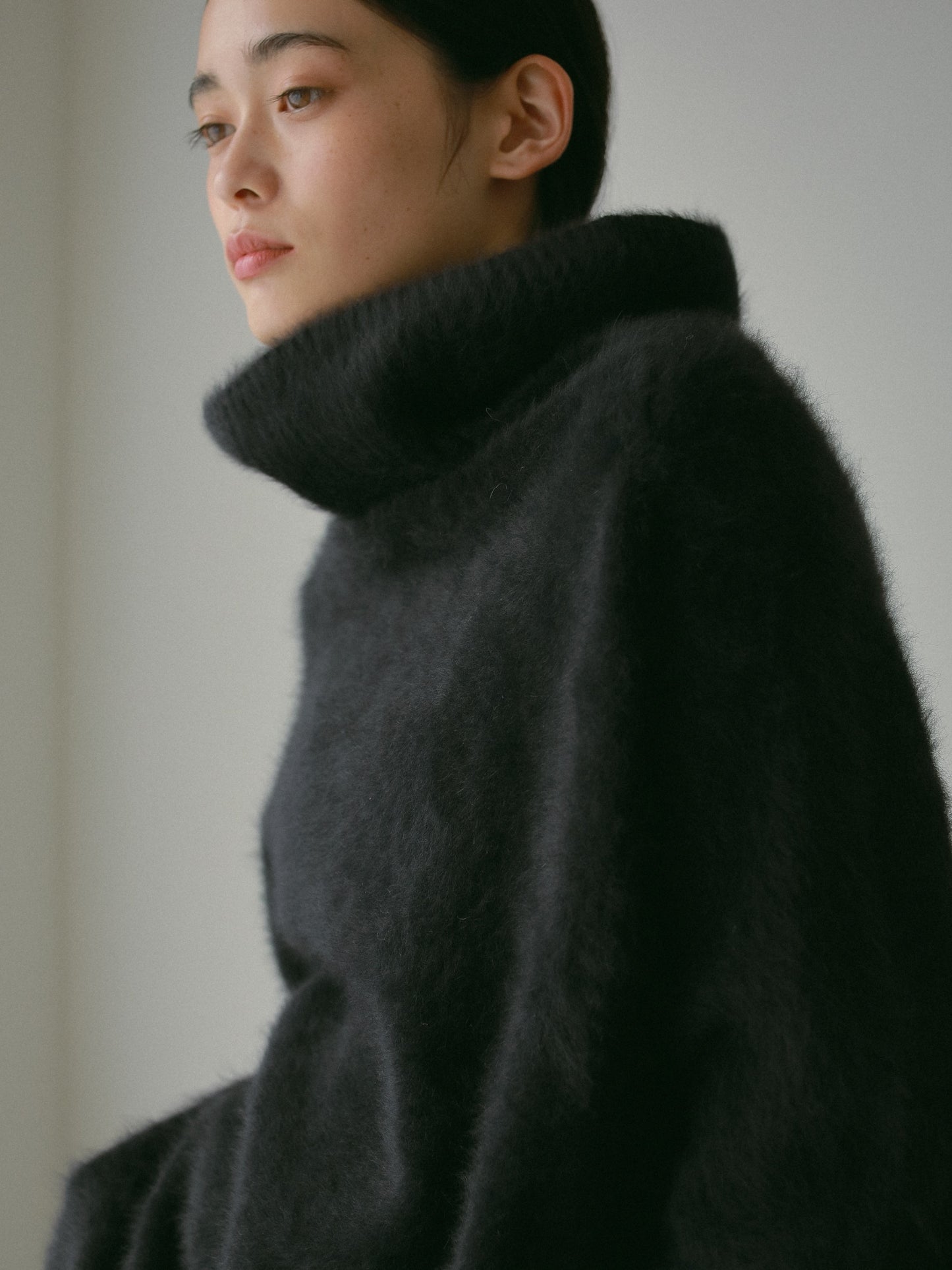 オフショルダーフォックスニットドレス