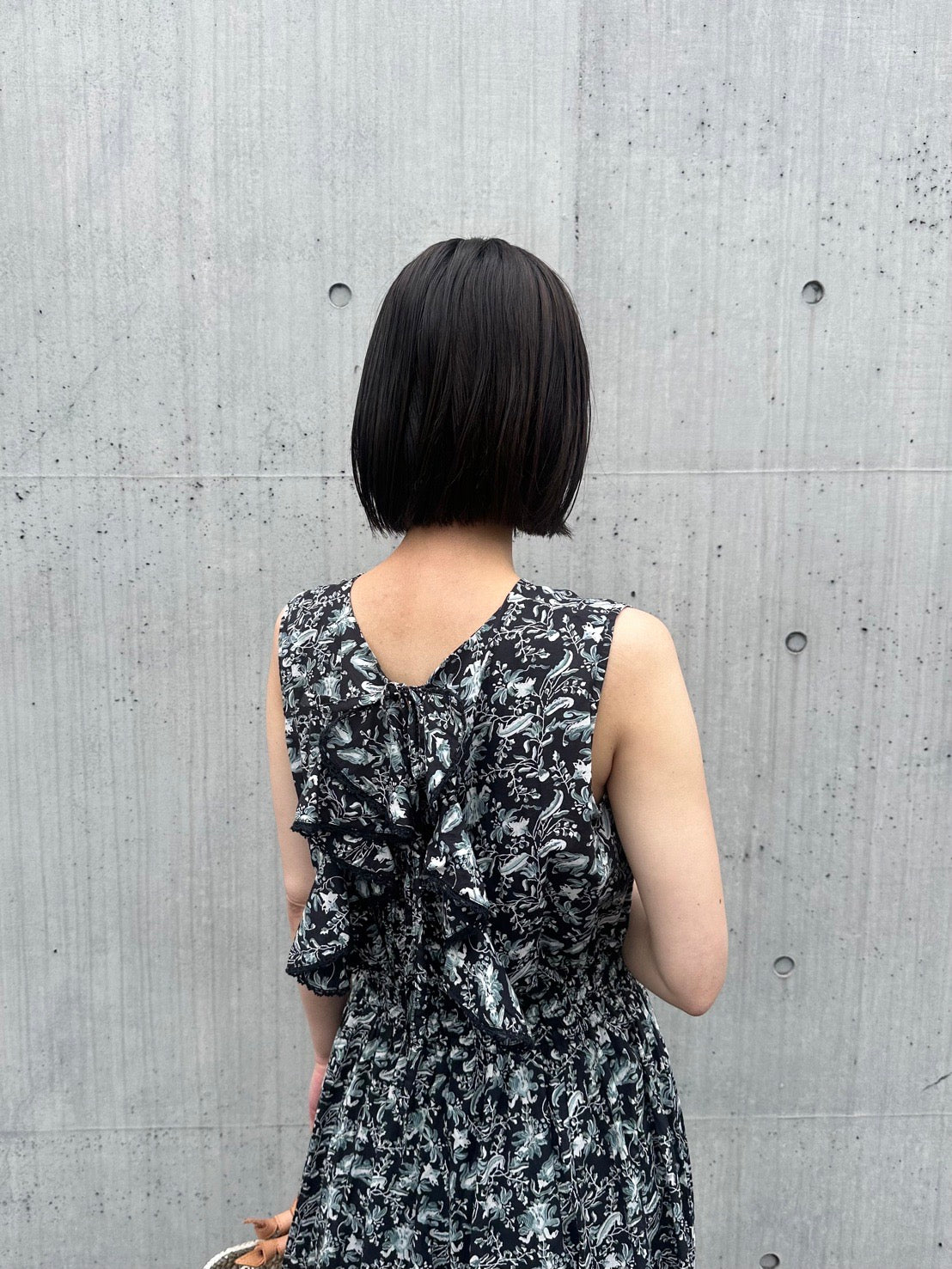 コットンイレヘムプリントドレス