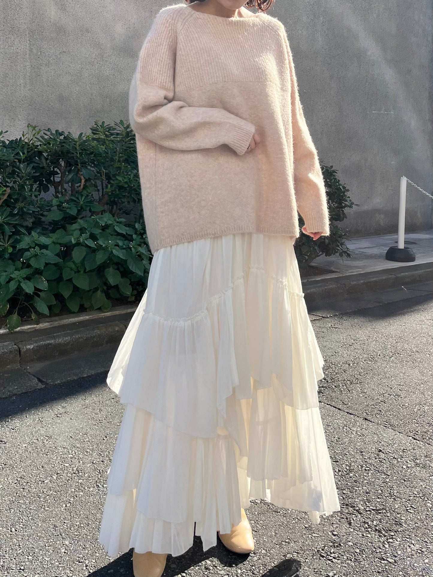 ラグランモヘアニットトップス