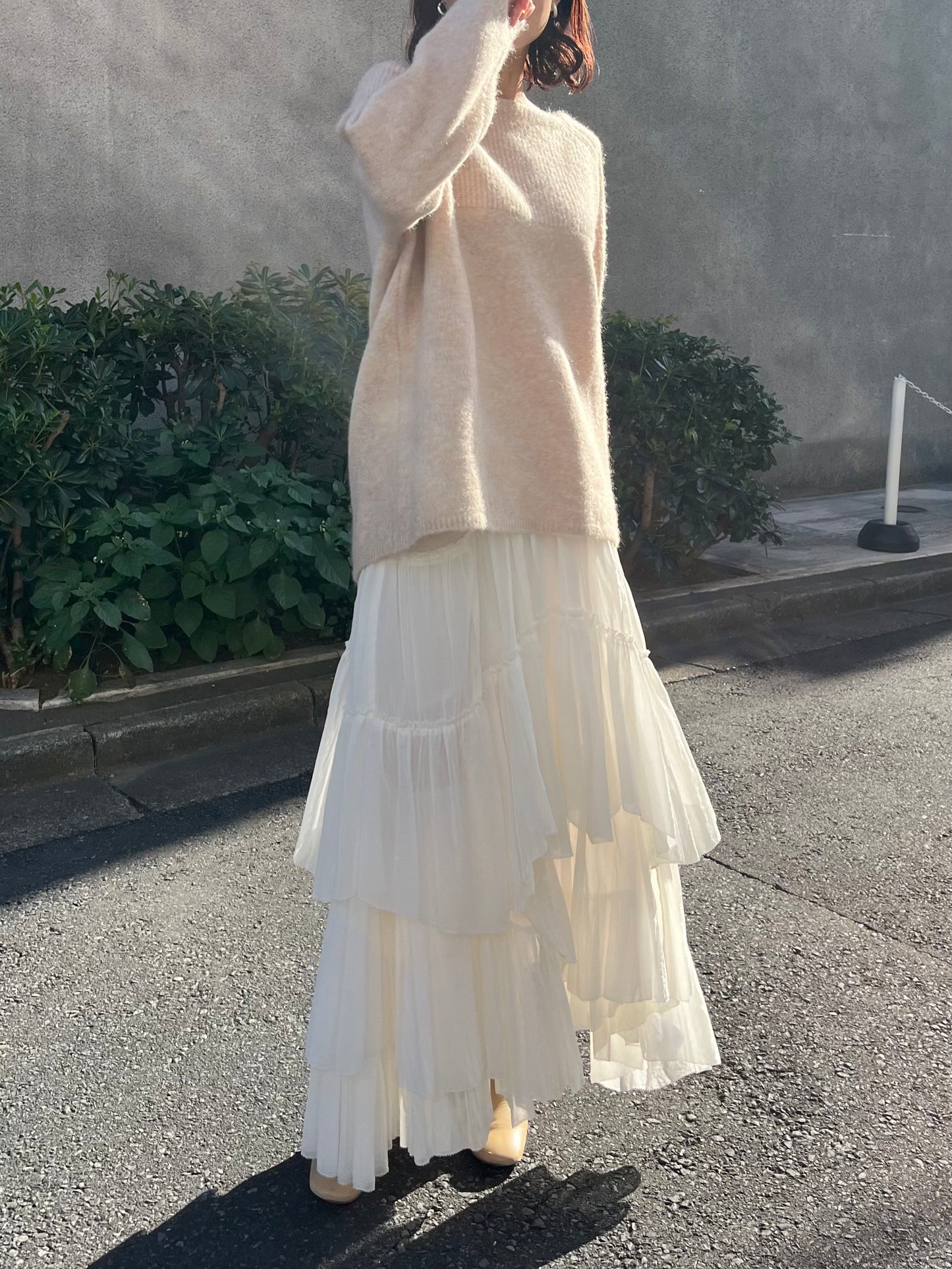 ラグランモヘアニットトップス