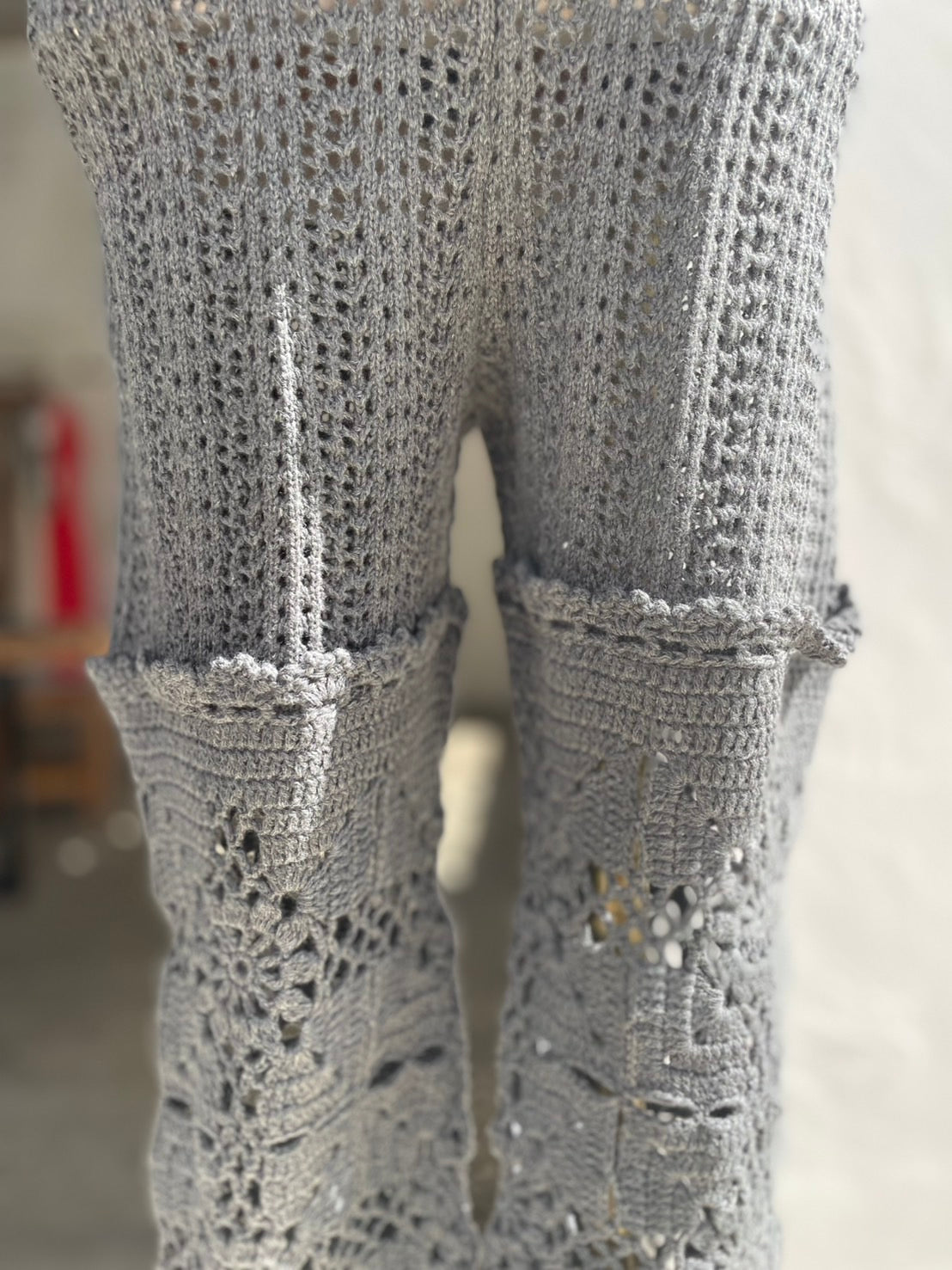 【OPEN SESAME CLUB】Cashmere blend fleur lace leggings