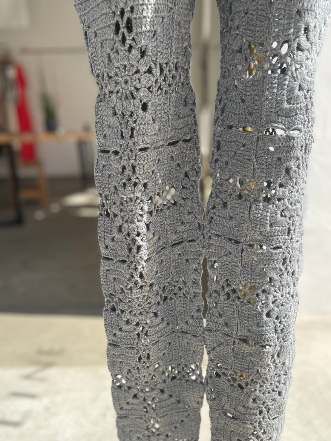 【OPEN SESAME CLUB】Cashmere blend fleur lace leggings