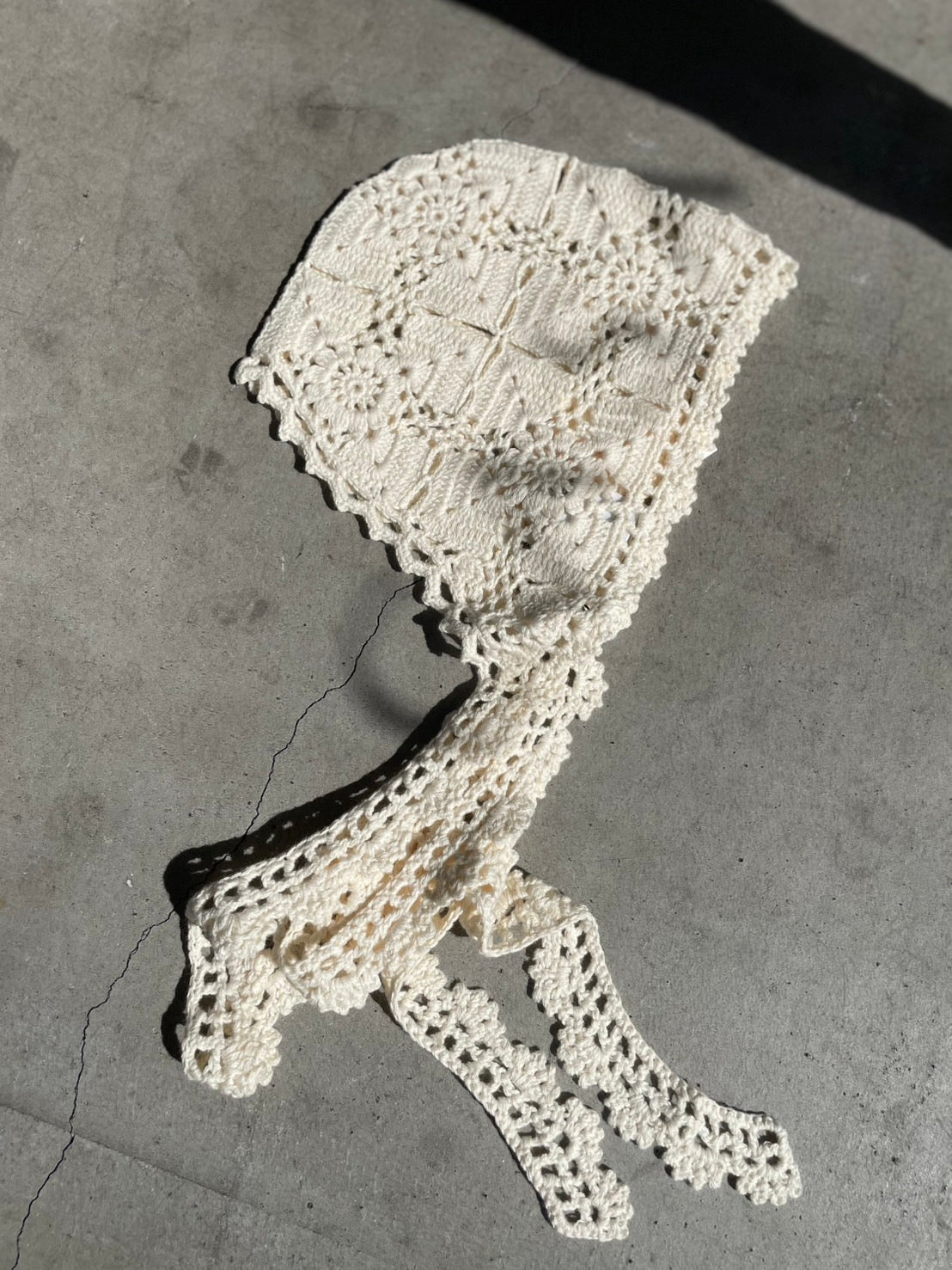 【OPEN SESAME CLUB】Cashmere blend fleur lace bonnet