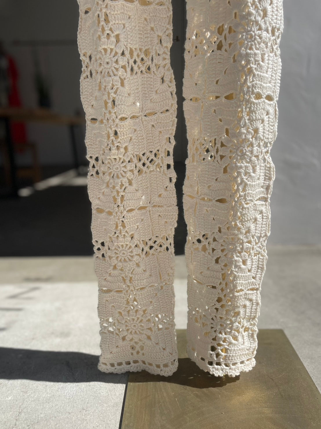 【OPEN SESAME CLUB】Cashmere blend fleur lace leggings