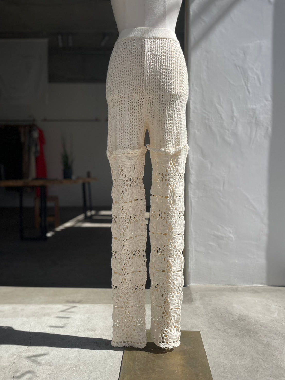 【OPEN SESAME CLUB】Cashmere blend fleur lace leggings