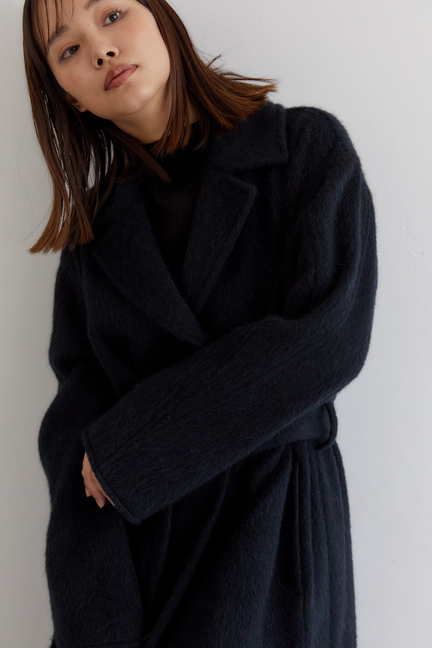 ワイドラペルロングコート