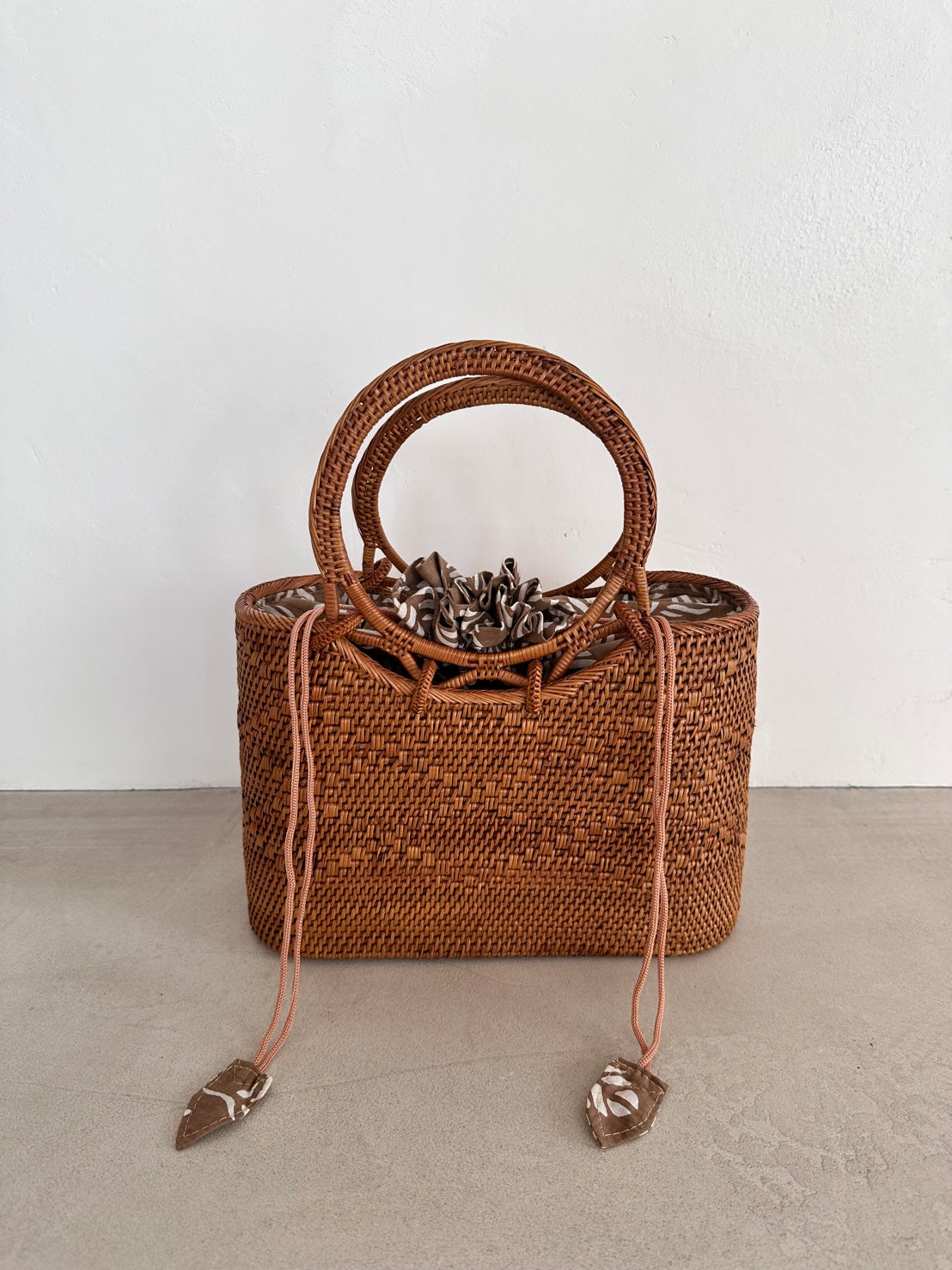 【BALI WERKSTATTE】Ate Basket - Losange Motif