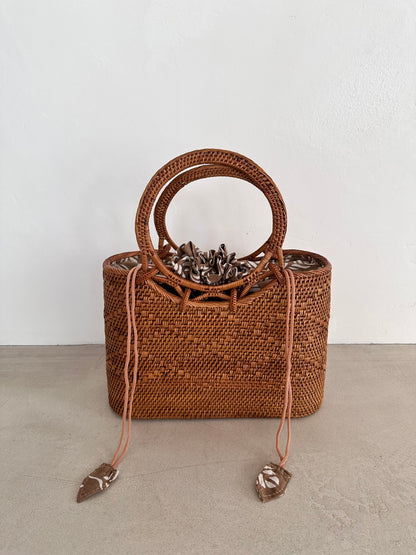 【BALI WERKSTATTE】Ate Basket - Losange Motif