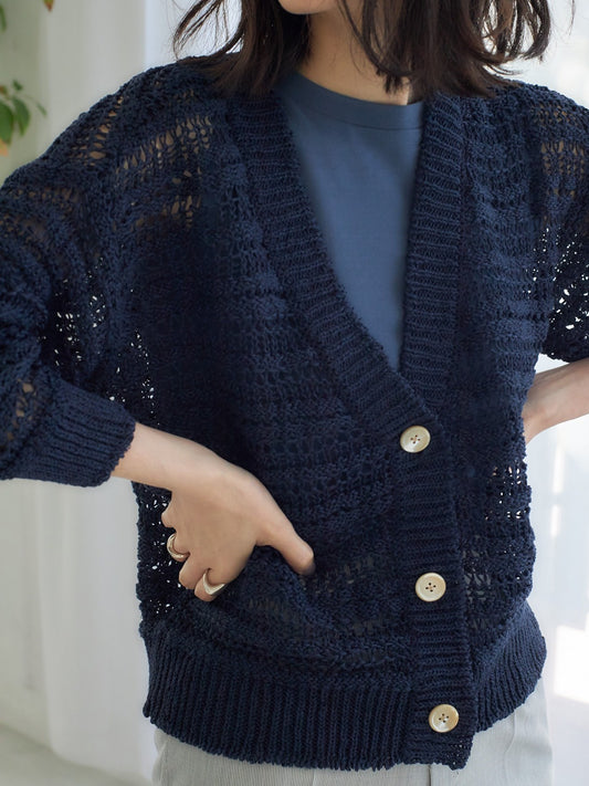 コットンテープニットカーディガン