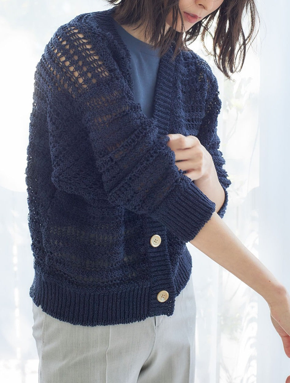 コットンテープニットカーディガン