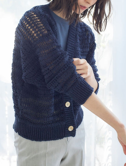 コットンテープニットカーディガン