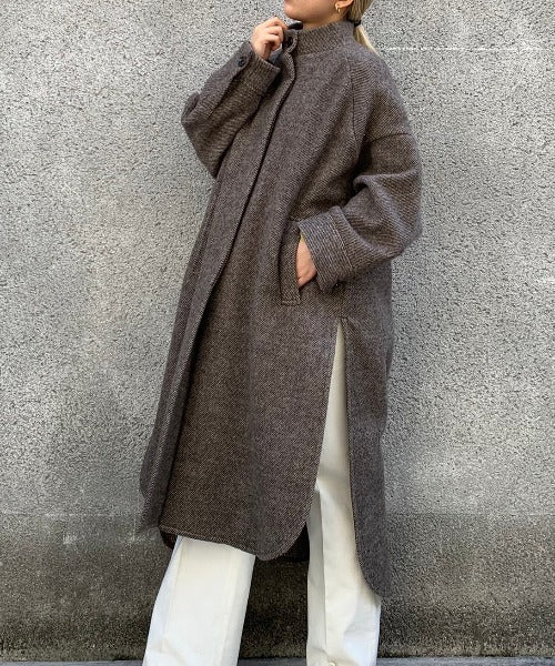 ハイネックポンチョコート