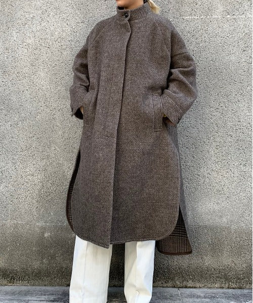 ハイネックポンチョコート