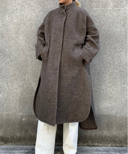 ハイネックポンチョコート