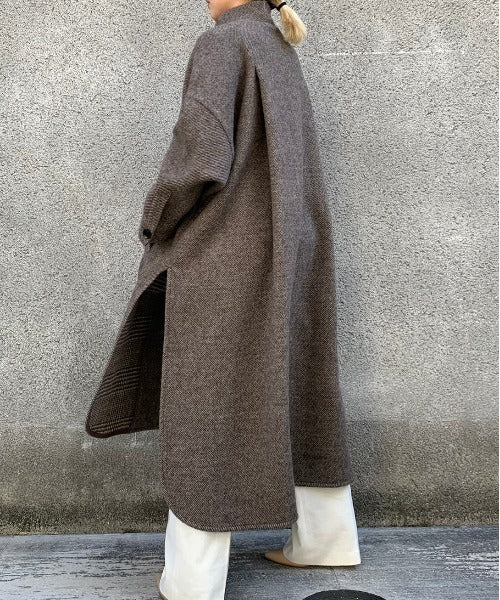 ハイネックポンチョコート