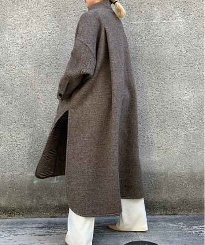 ハイネックポンチョコート