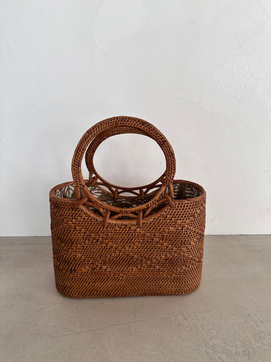 【BALI WERKSTATTE】Ate Basket - Losange Motif