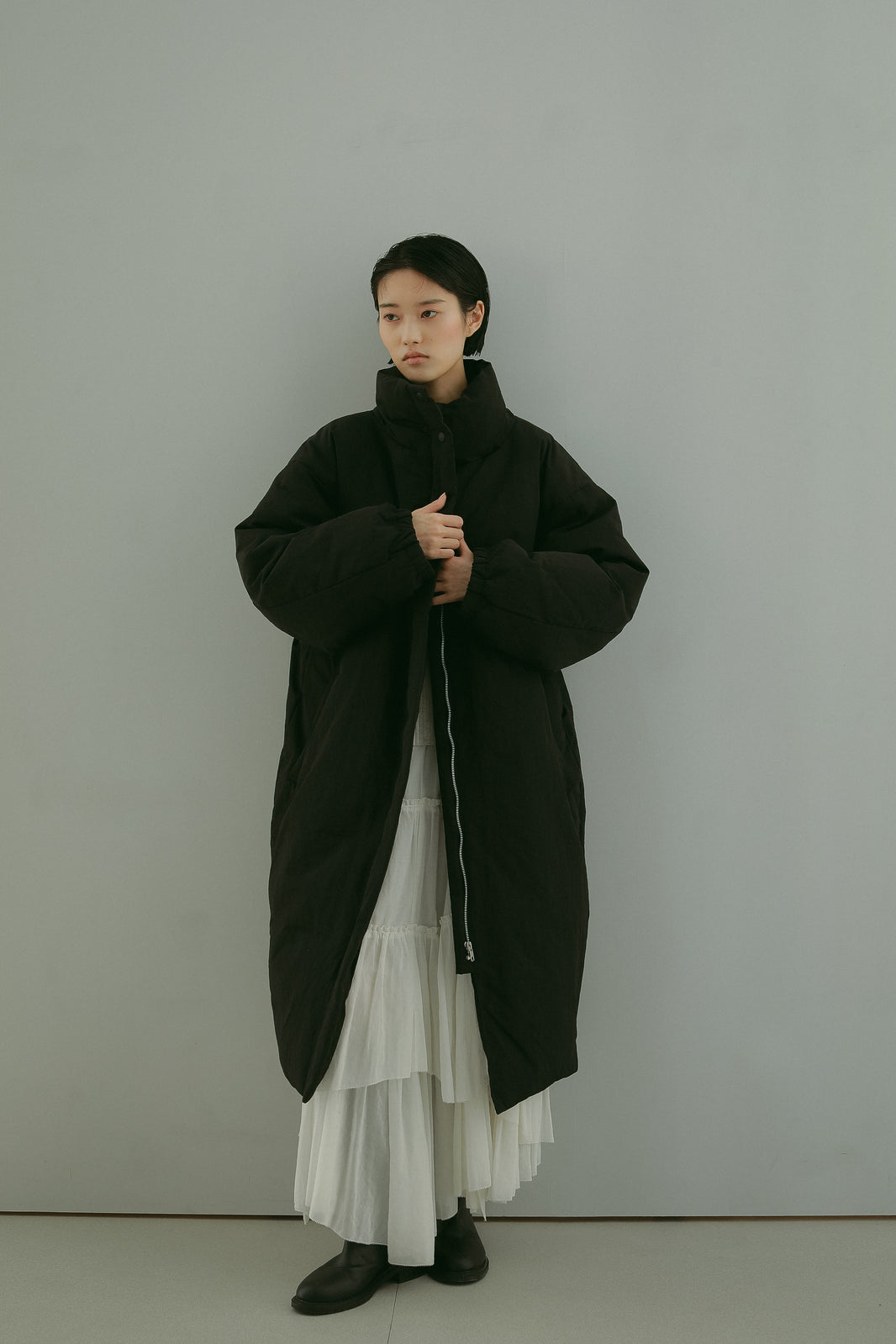casa fline/ボリュームスリーブシャーリングドレス