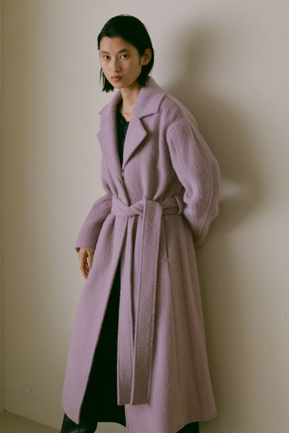 ワイドラペルロングコート