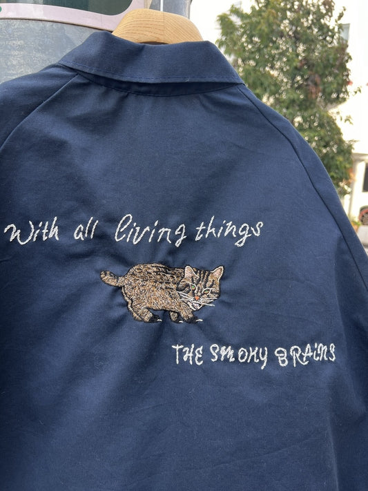 【THE SMORKY BRAINS】(REMAKE) HAND EMBROIDERED WORK JACKET / IRIOMOTE CAT