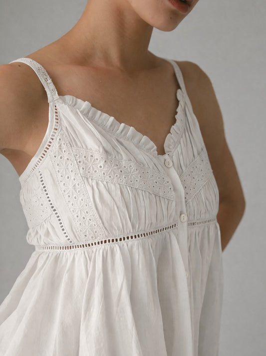 【OC】オーガニックコットンレースキャミソール