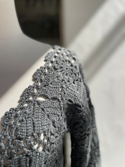【OPEN SESAME CLUB】 Cashmere blend fleur lace cardigan
