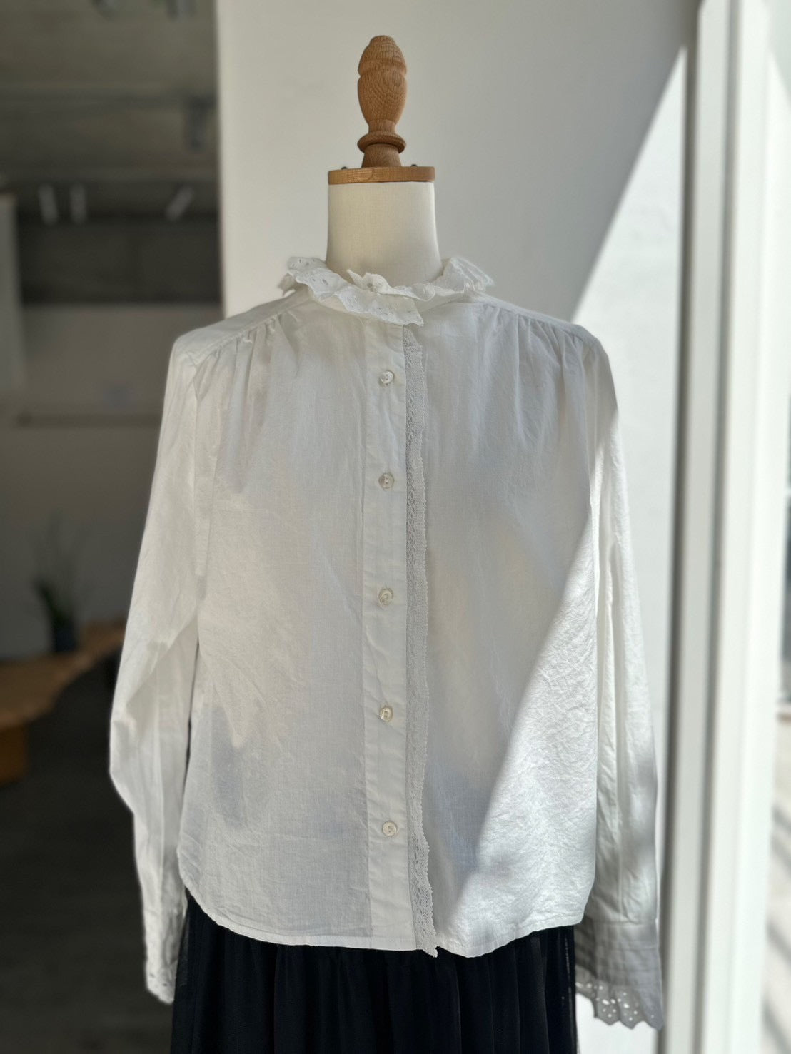 casafline レースブラウス コットンフリルブラウス（シャツ/ブラウス