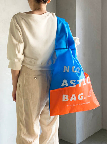 【ETHICALTOMORROW】再生PETのBAGでNO PLASTICを叫ぶBAG