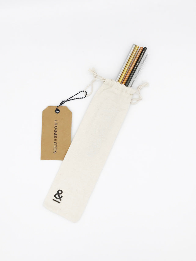 【SEED&SPROUT】STRAIGHT STRAWS-SET OF 4