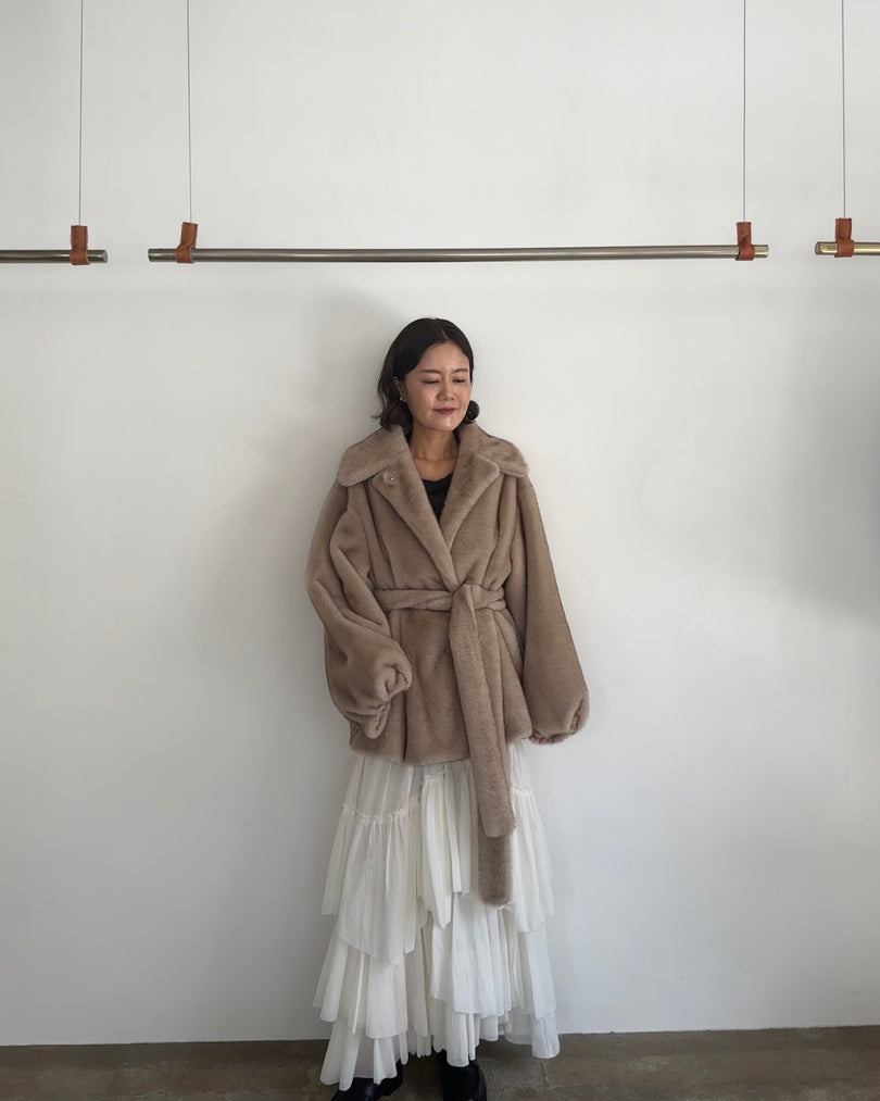 スタンドカラーリサイクルファーコート – CASA FLINE