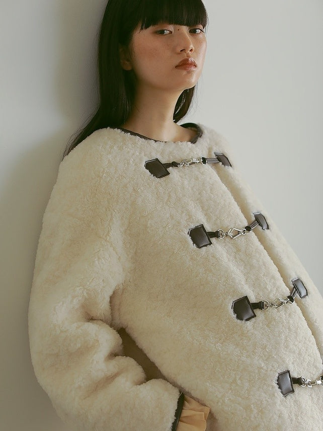 ウールボアノーカラーコート