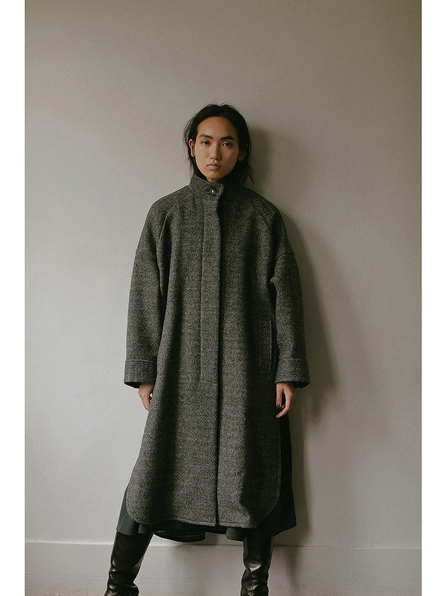 ハイネックポンチョコート