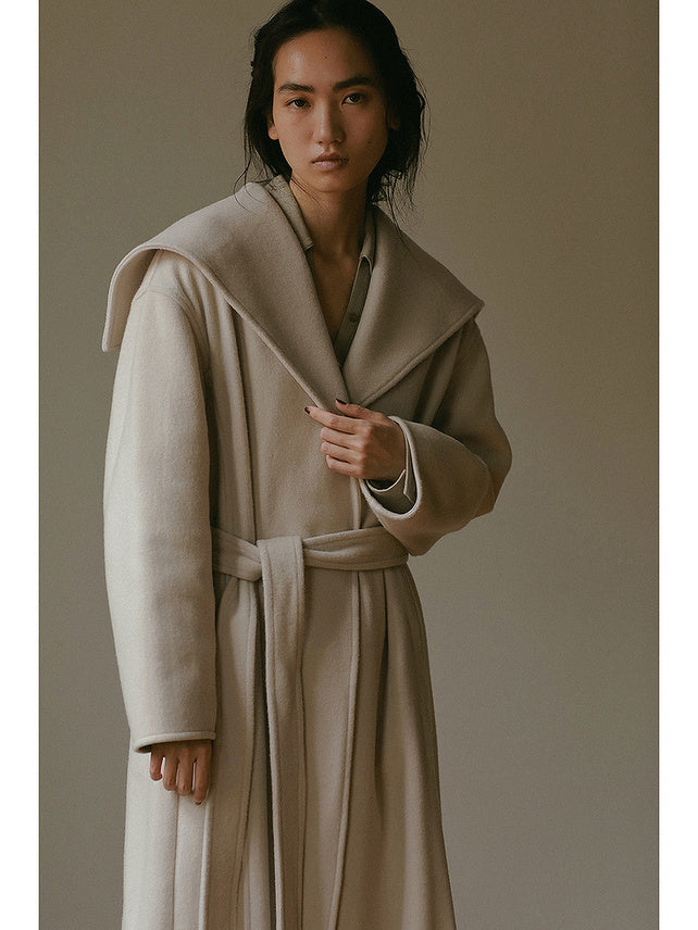 ビッグショールカラーロングコート