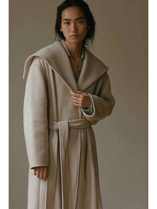 ビッグショールカラーロングコート