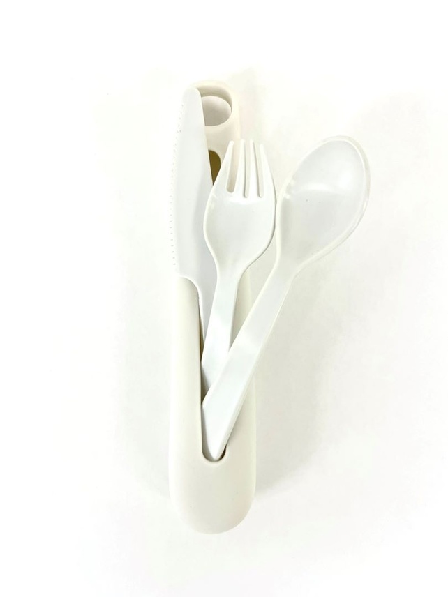 【Hip】OBP Silicon Cutlery Holder with Cutlery set3_CLOUD