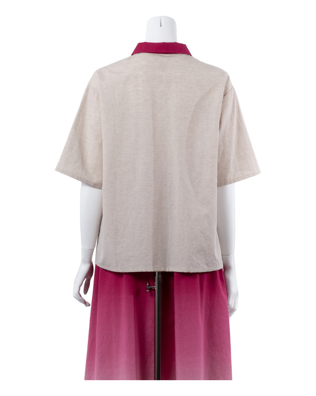 【TuiKauri】Organic Cotton × Linen Half Sleeve Shirt